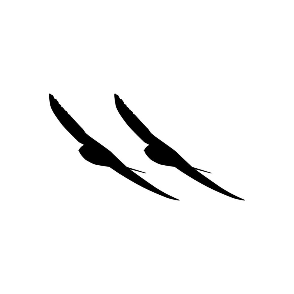 Flying Pair of the Swallow Bird Silhouette for Logo, Pictogram, Website. Art Illustration or Graphic Design Element. Vector Illustration