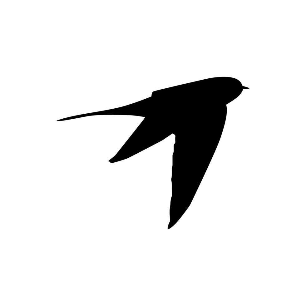 Flying Swallow Bird Silhouette for Logo, Pictogram, Website. Art Illustration or Graphic Design Element. Vector Illustration