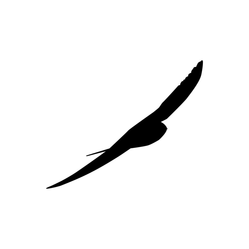 Flying Swallow Bird Silhouette for Logo, Pictogram, Website. Art Illustration or Graphic Design Element. Vector Illustration