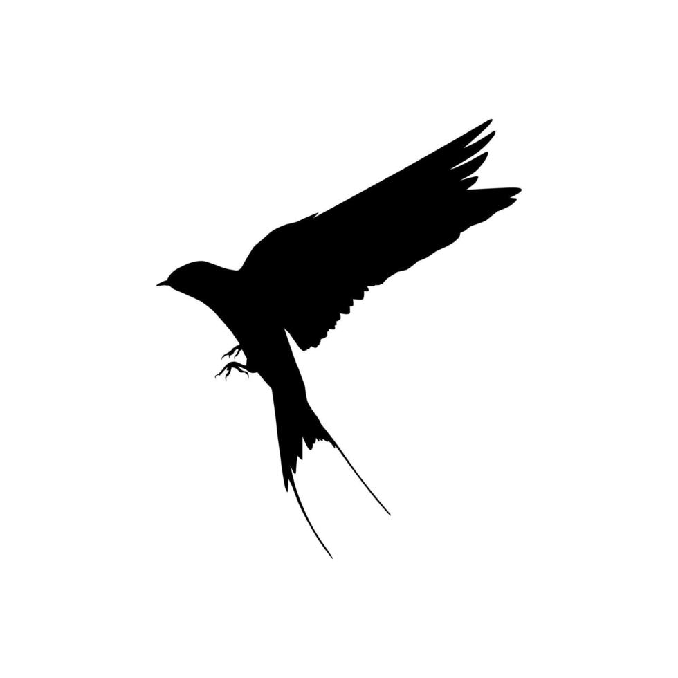 silueta de pájaro golondrina voladora para logotipo, pictograma, sitio web. ilustración de arte o elemento de diseño gráfico. ilustración vectorial vector