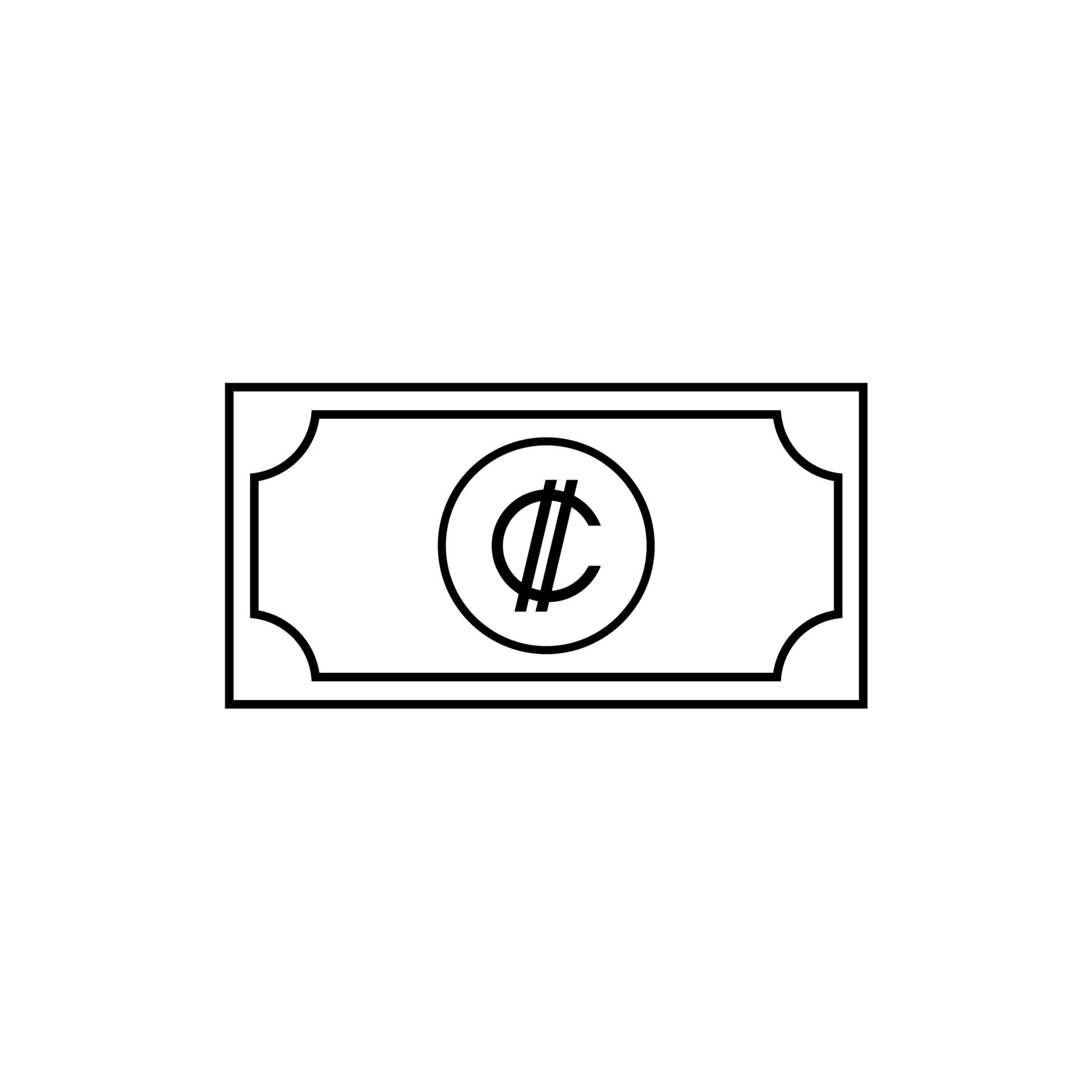 Costa Rica Currency Symbol, Costa Rican Colon Icon, CRC Sign. Vector