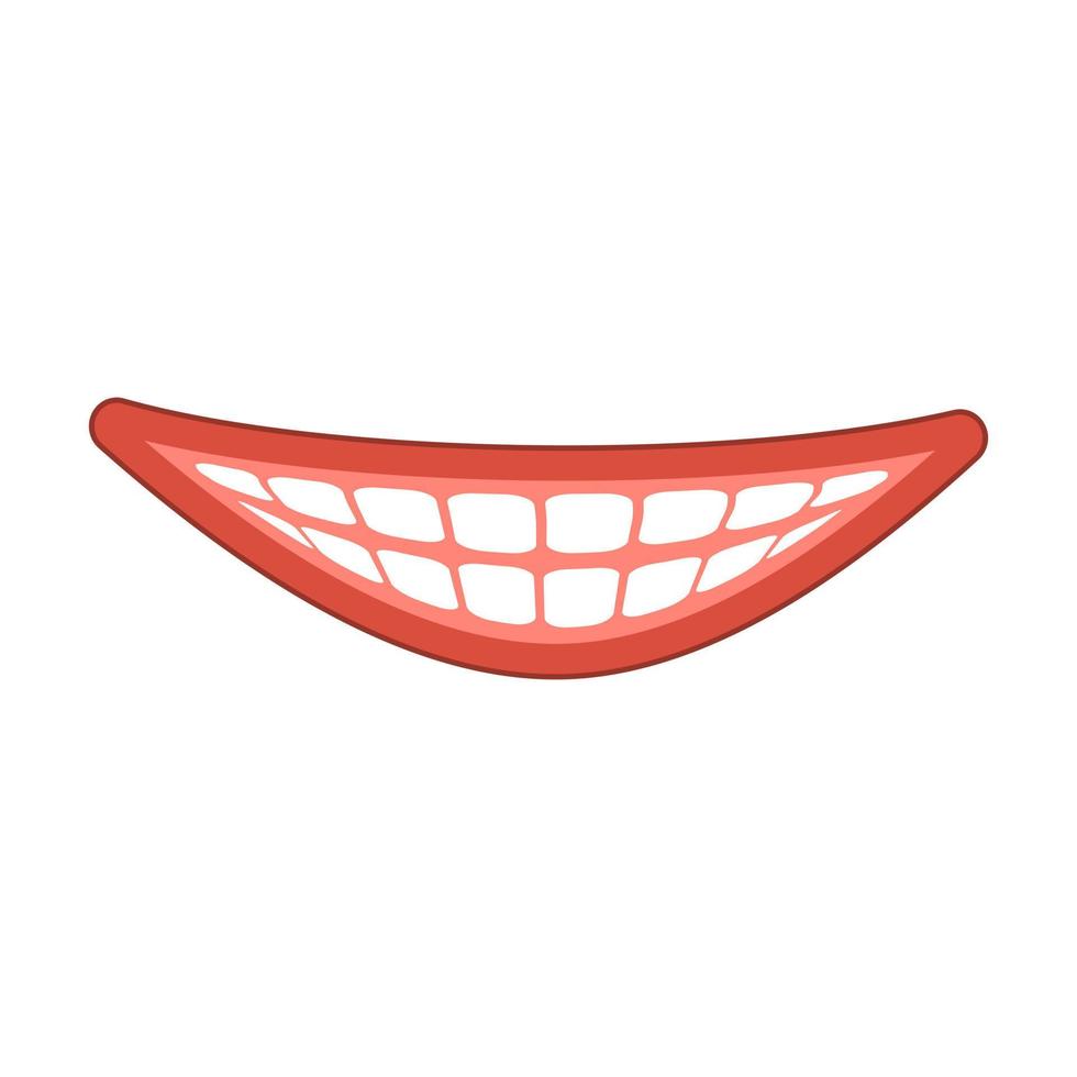 Vector smile teeth. Dental care. Smiling mouth with white teeth illustration. Teeth whitening.