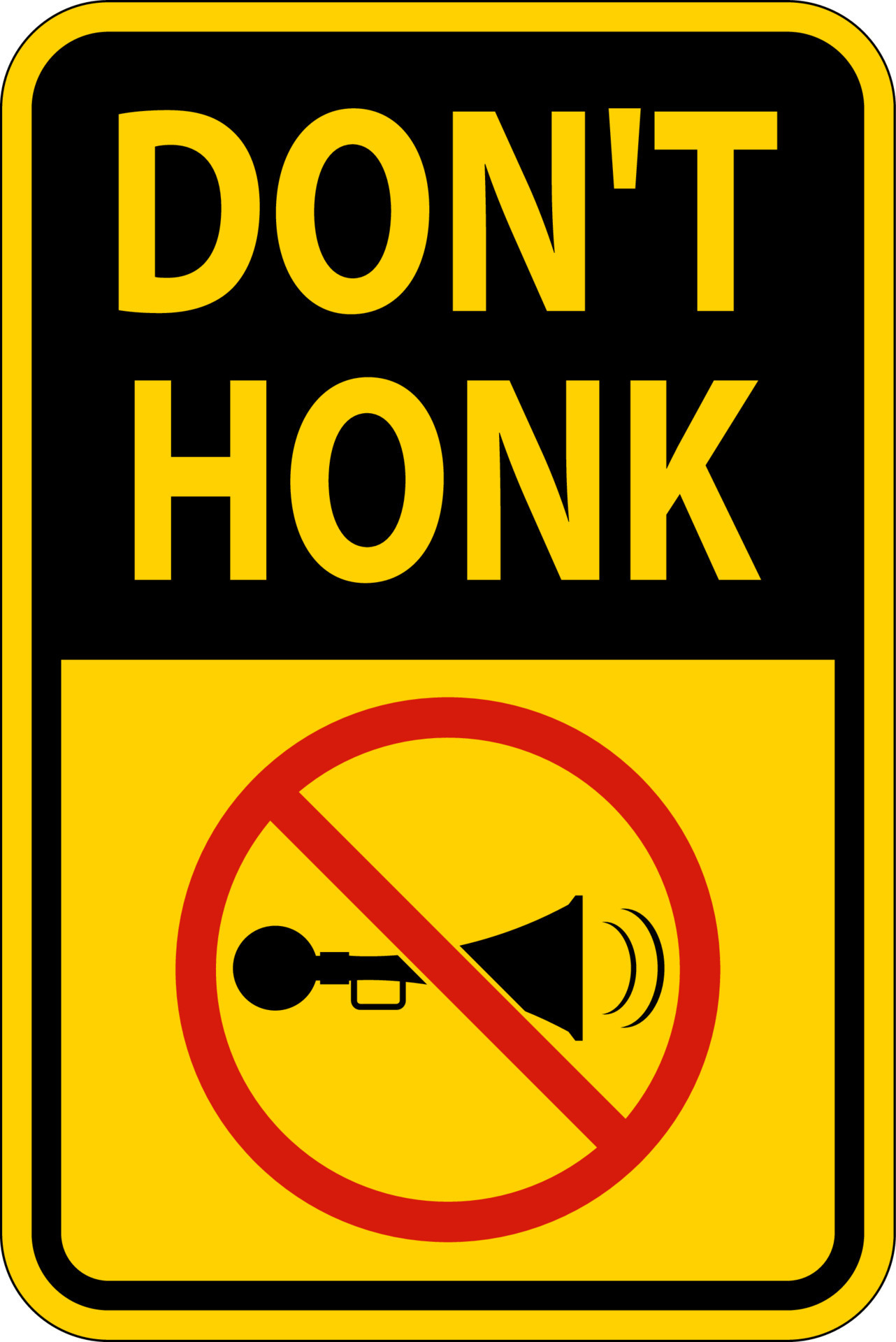 No Honking Sign Don't Honk On White Background 20456053 Vector Art at