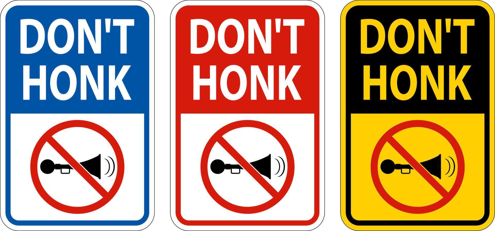 No Honking Sign Don't Honk On White Background vector