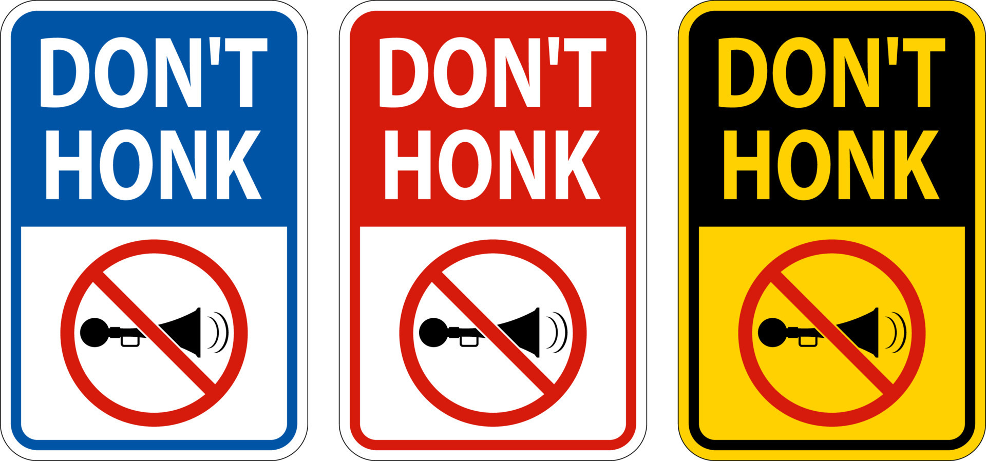 No Honking Sign Don't Honk On White Background 20456055 Vector Art at