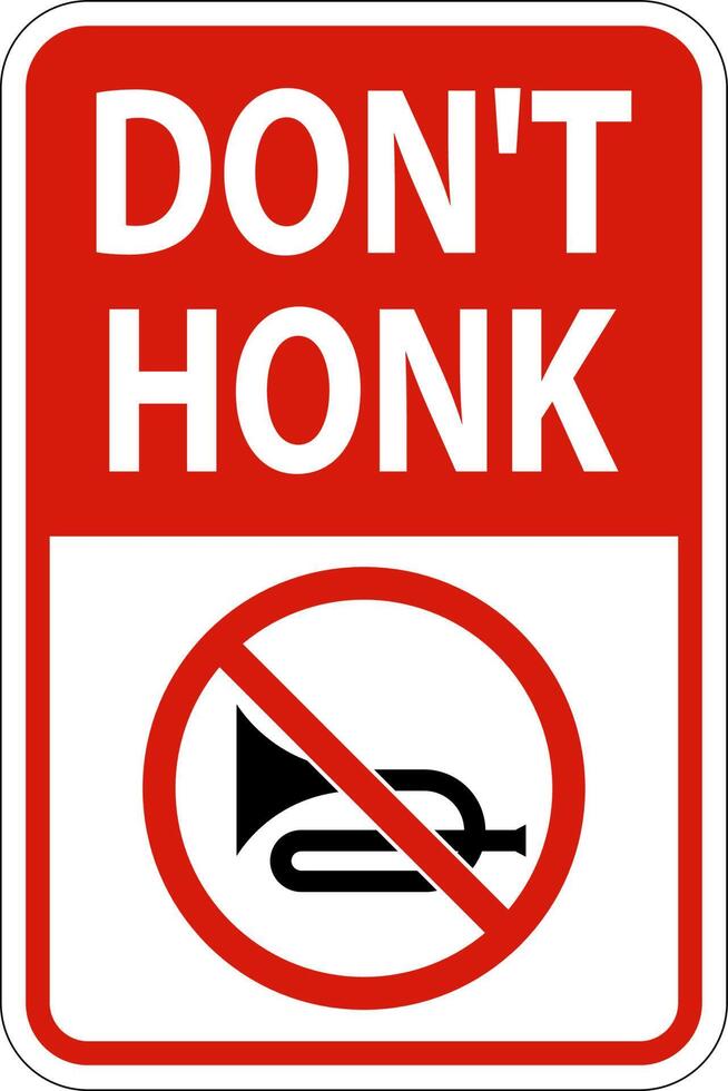 No Honking Sign Don't Honk On White Background vector