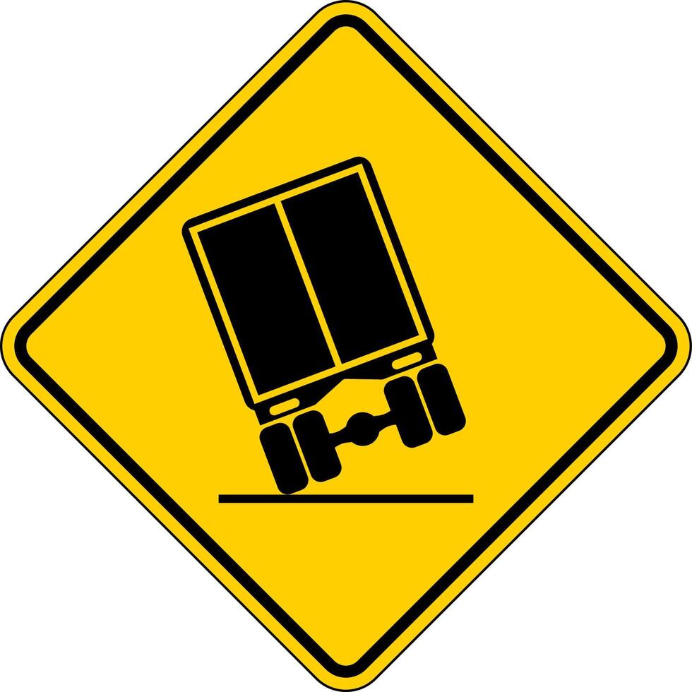 Traffic Sign, Truck Falling Graphic On White Background vector