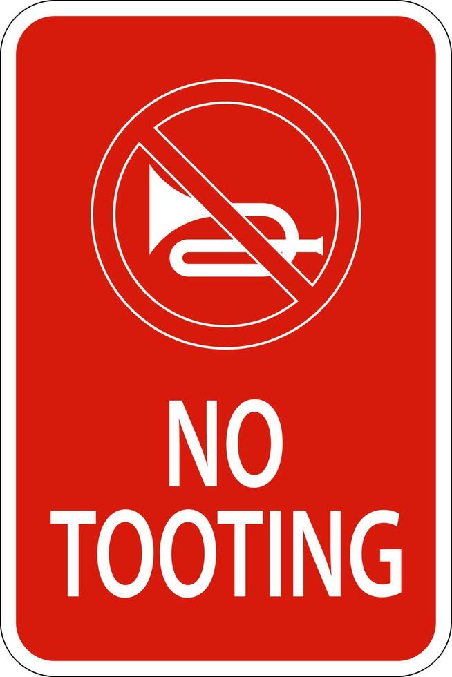 No Honking Sign No Tooting On White Background vector