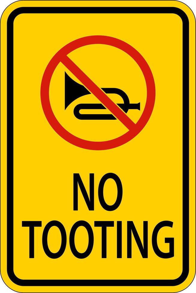 No Honking Sign No Tooting On White Background vector