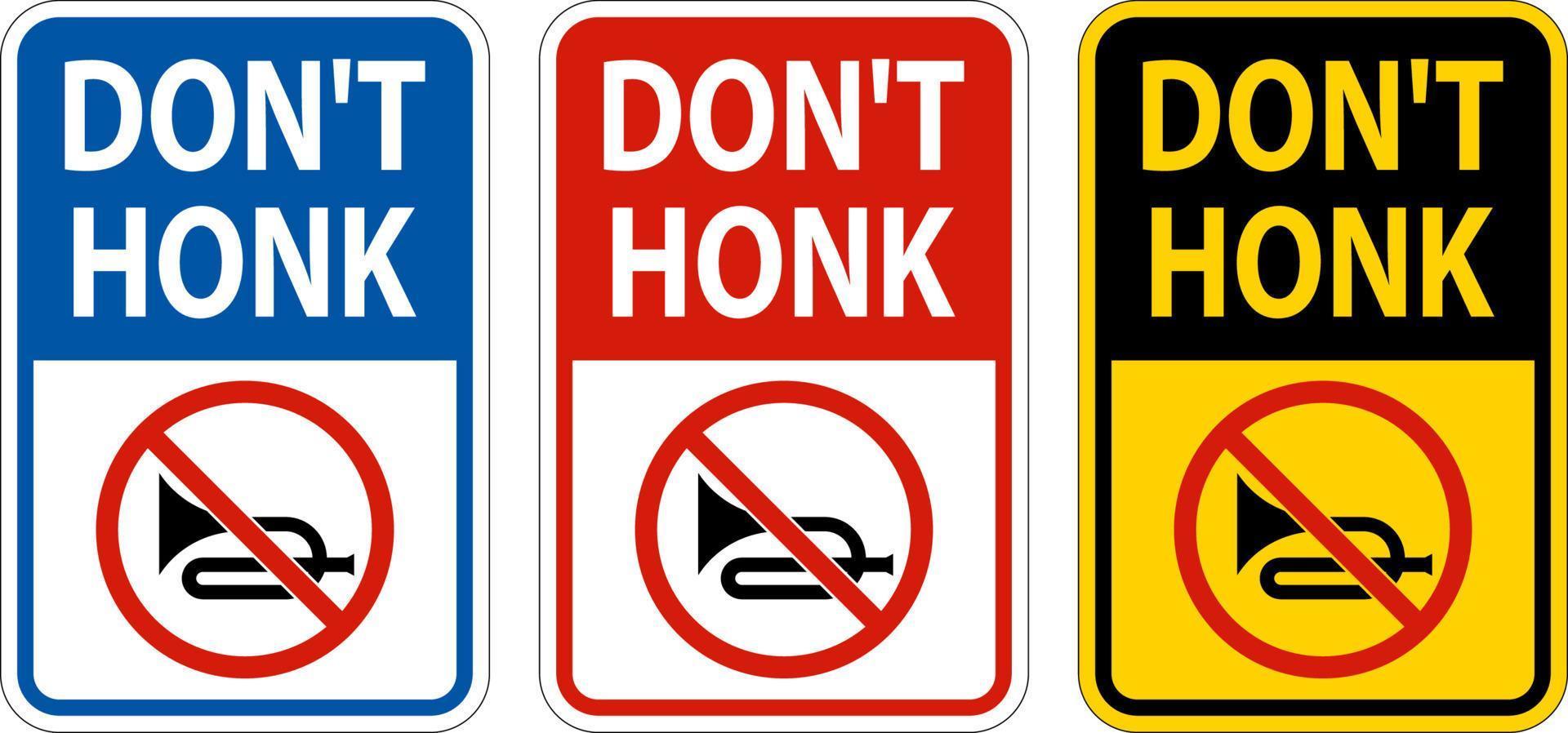 No Honking Sign Don't Honk On White Background vector