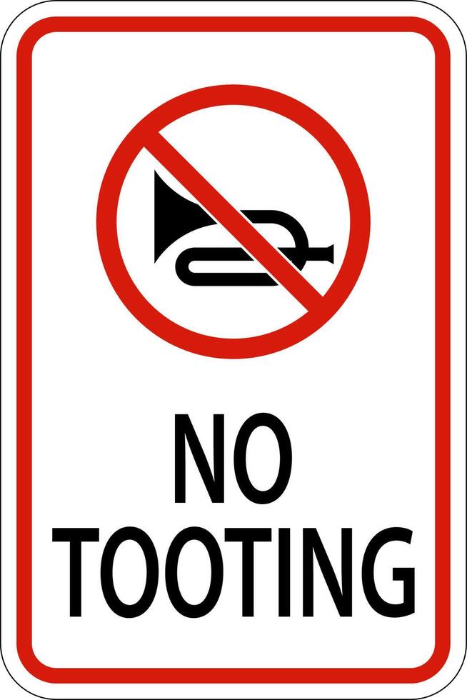 No Honking Sign No Tooting On White Background vector