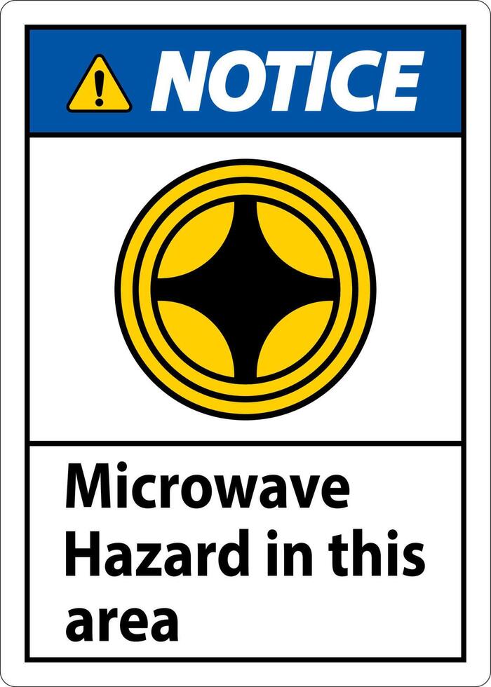 Notice Sign Microwave Hazard In This Area with Symbol vector