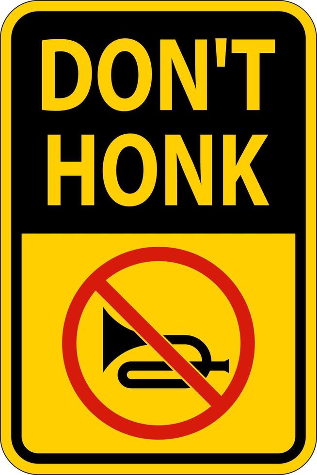 No Honking Sign Don't Honk On White Background vector