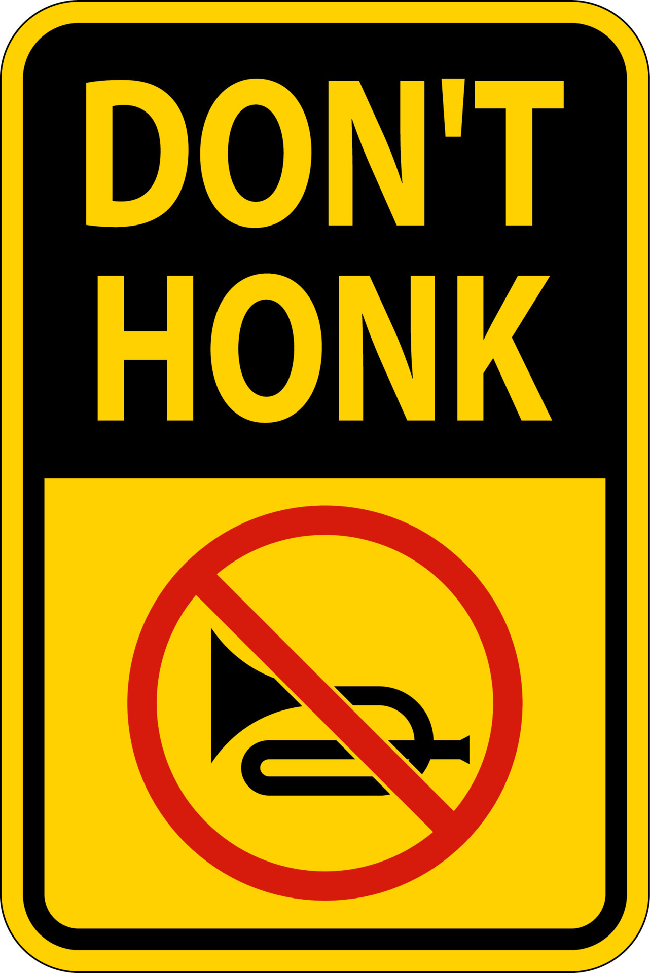 No Honking Sign Don't Honk On White Background 20456096 Vector Art at