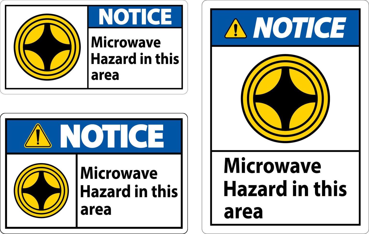 Notice Sign Microwave Hazard In This Area with Symbol vector