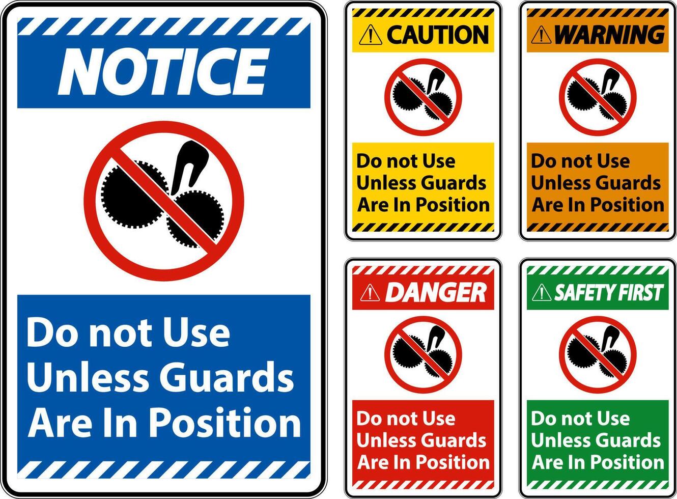 Do Not Use Unless Guards Are In Position Sign vector