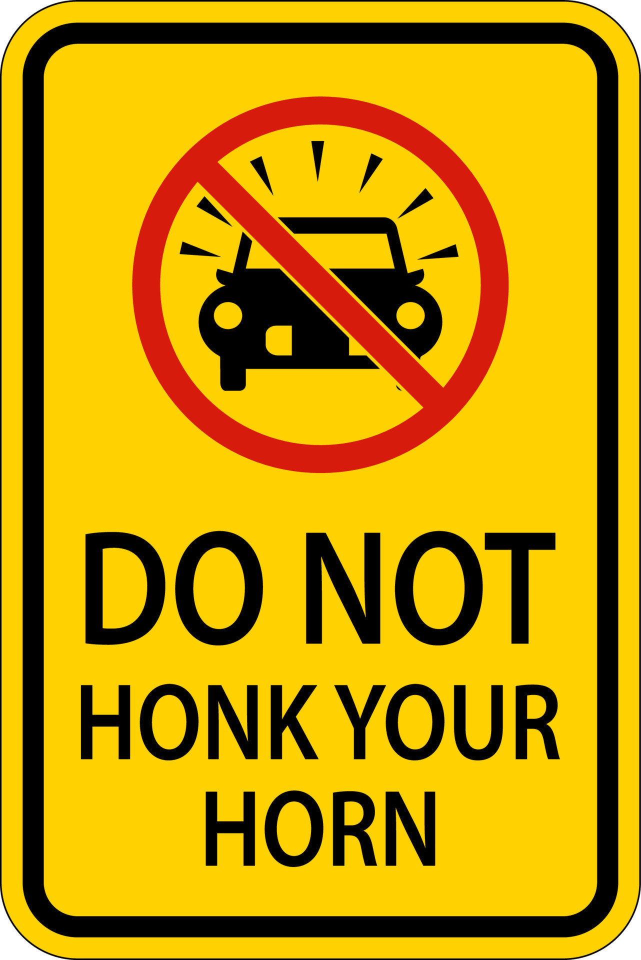 No Honking Sign Do Not Honk Your Horn 20456101 Vector Art at Vecteezy
