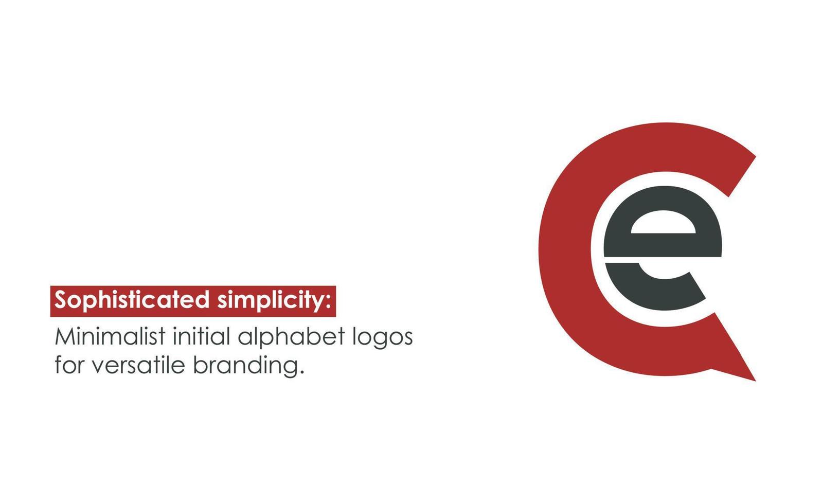 Alphabet letters Initials Monogram logo QE, EQ, Q and E vector