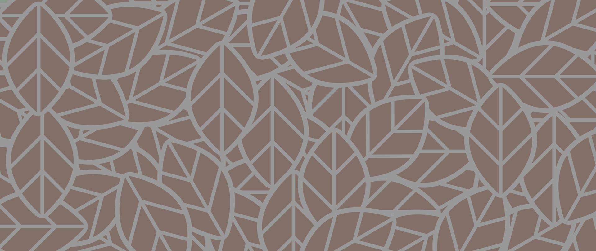 Botanical leaf line art wallpaper background vector. Luxury natural hand drawn foliage pattern design in minimalist linear contour simple style. Design for fabric, print, cover, banner, invitation. vector