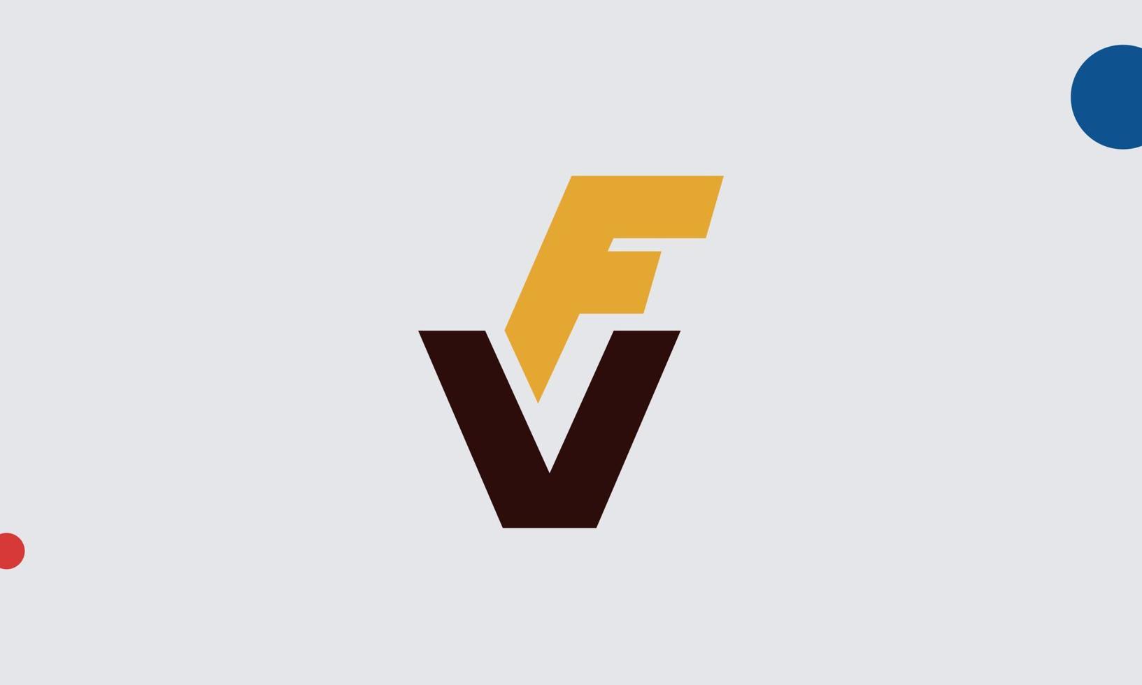 alfabeto letras iniciales monograma logo fv, vf, f y v vector