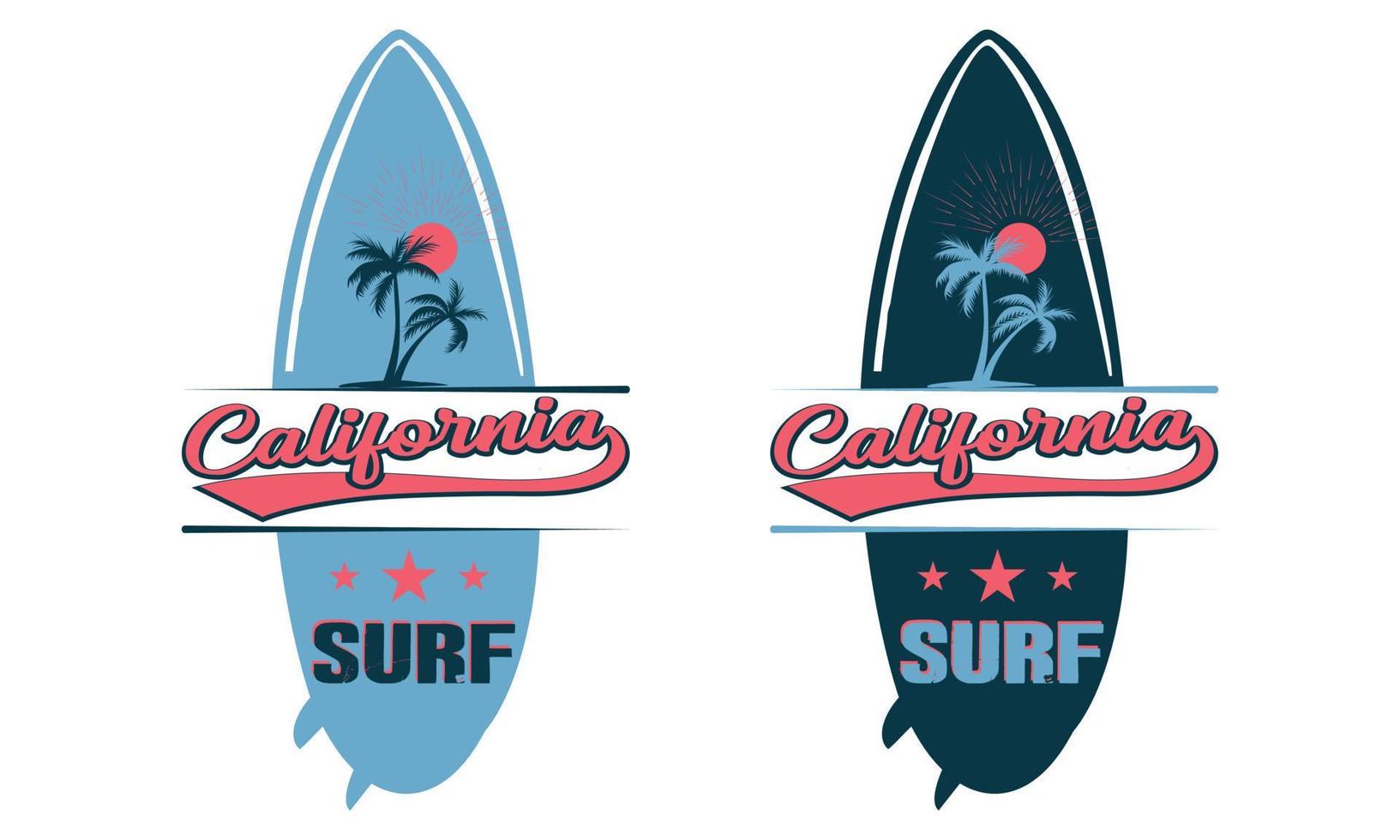 California los angeles surf camiseta diseño. surf motivacional tipografía camiseta creativo niños, vector