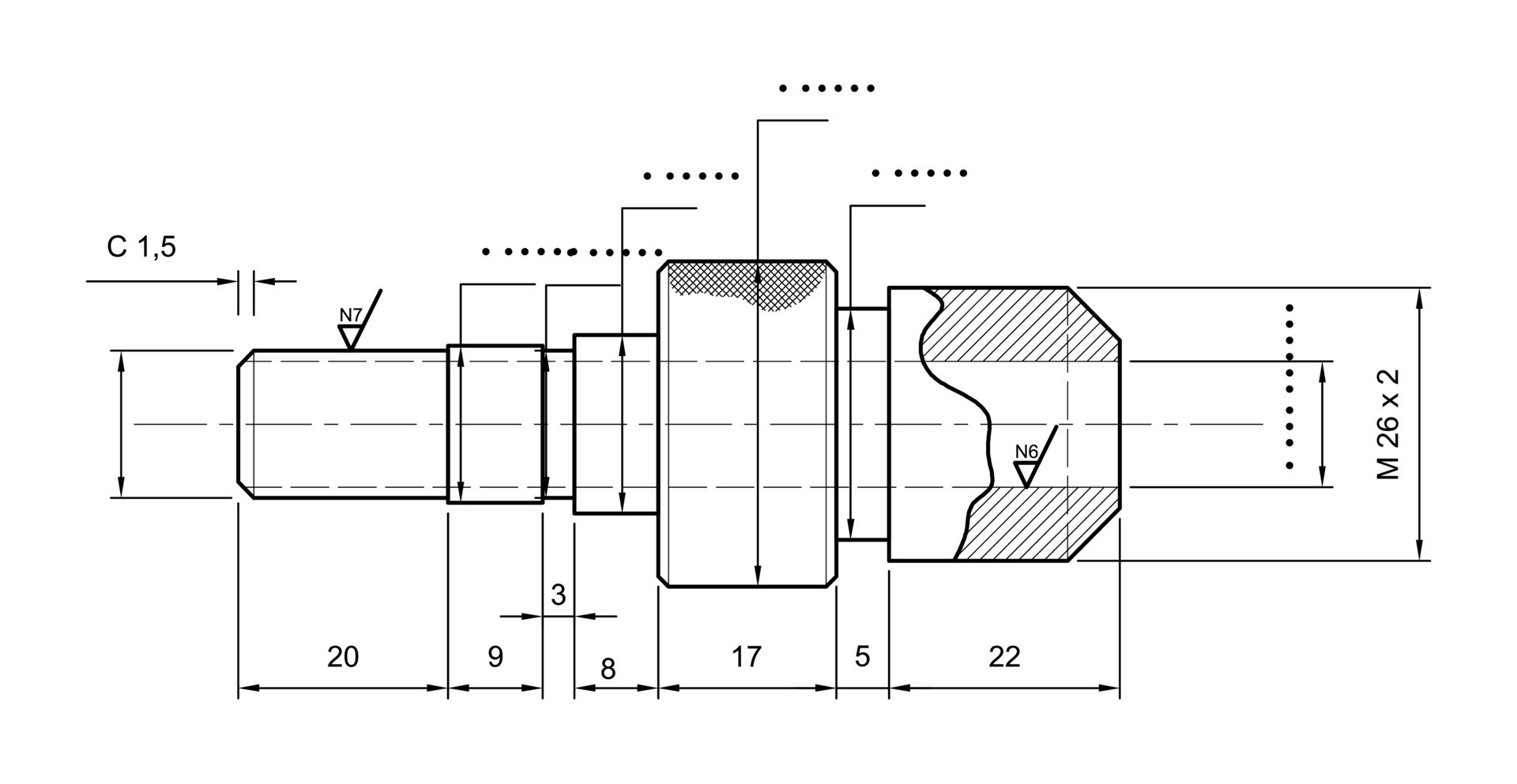 THREAD BOLT DRAWING DESIGN CAD VECTOR 20456459 Vector Art at Vecteezy