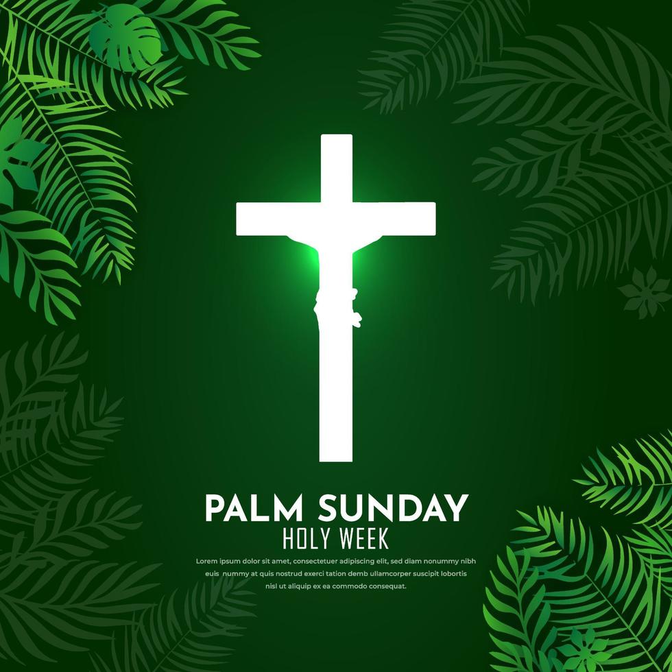 Elegant palm sunday design background vector. vector