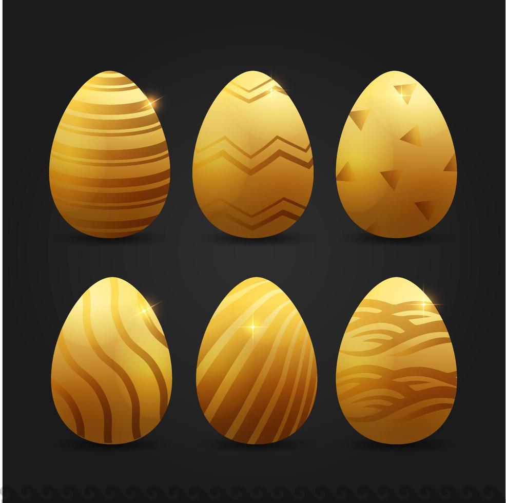 Collection of Golden Egg design Vector. Luxury golden egg elements vector