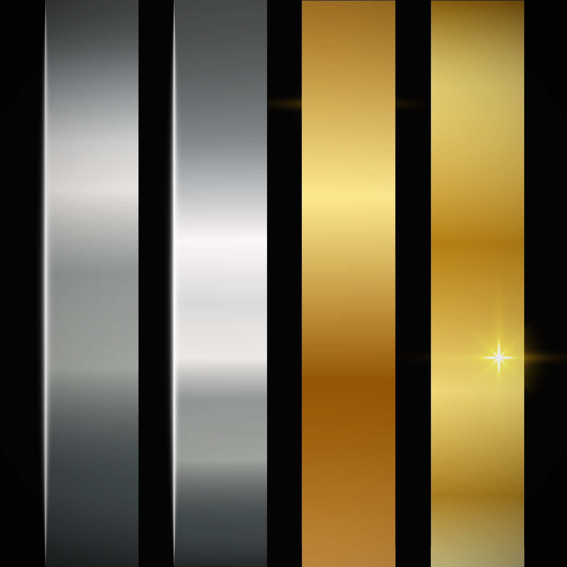 Collection of gold and Metallic steel gradient template background