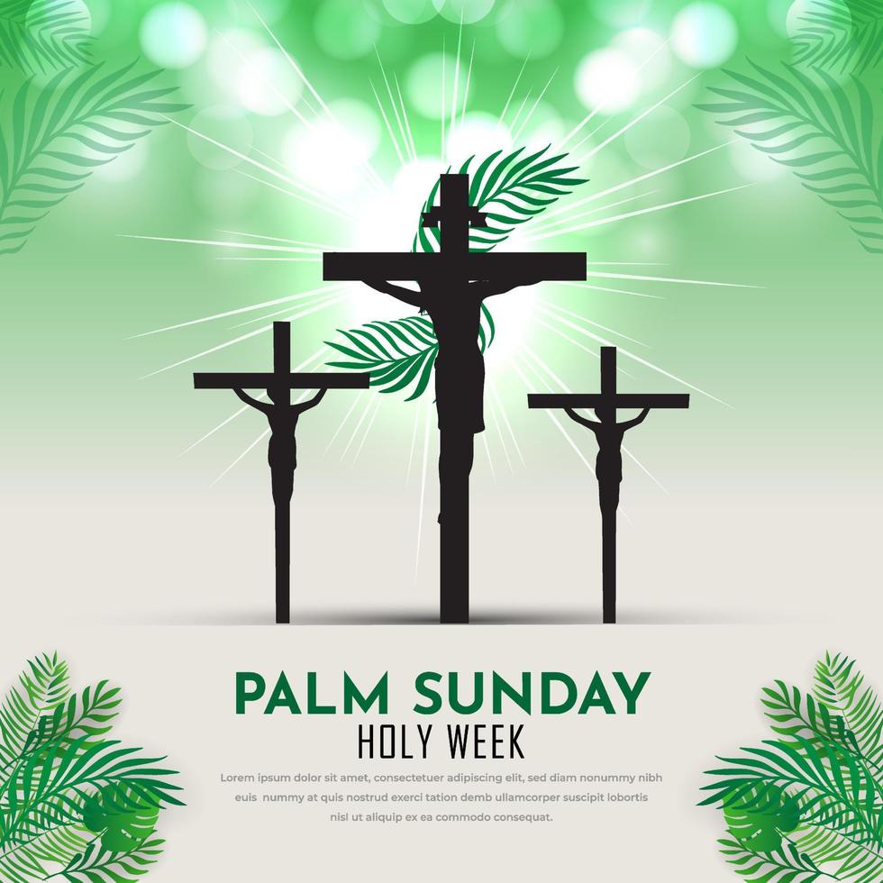 Palm sunday event. Congratulations on palm sunday, easter and the resurrection of christ vector