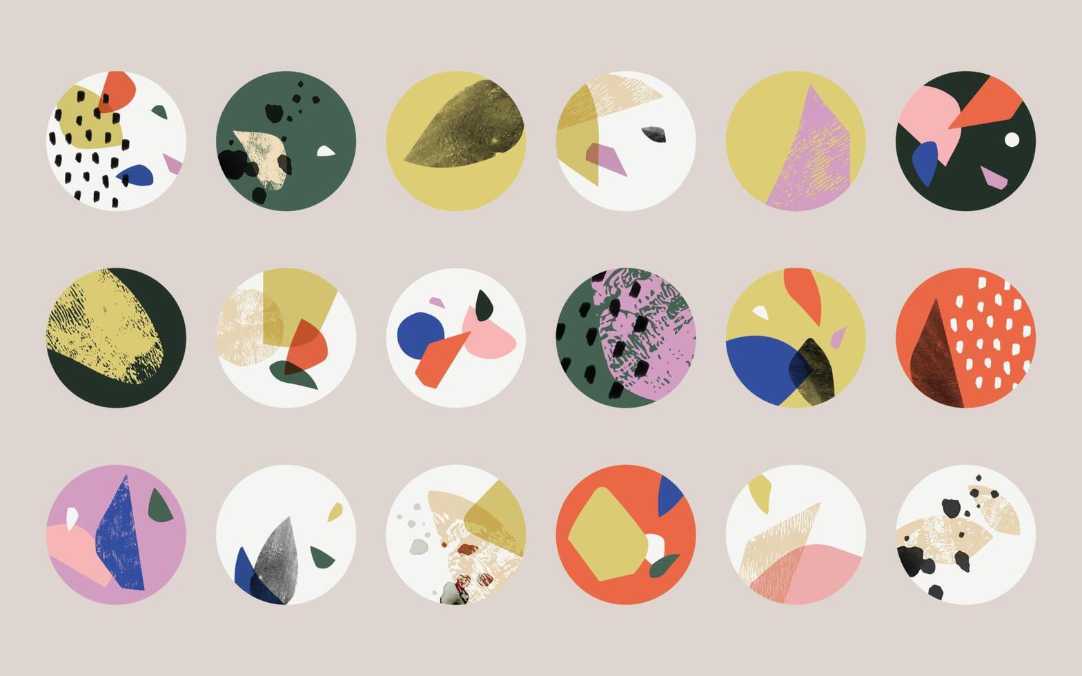 Social media story highlight cover. Abstract hand drawing. vector