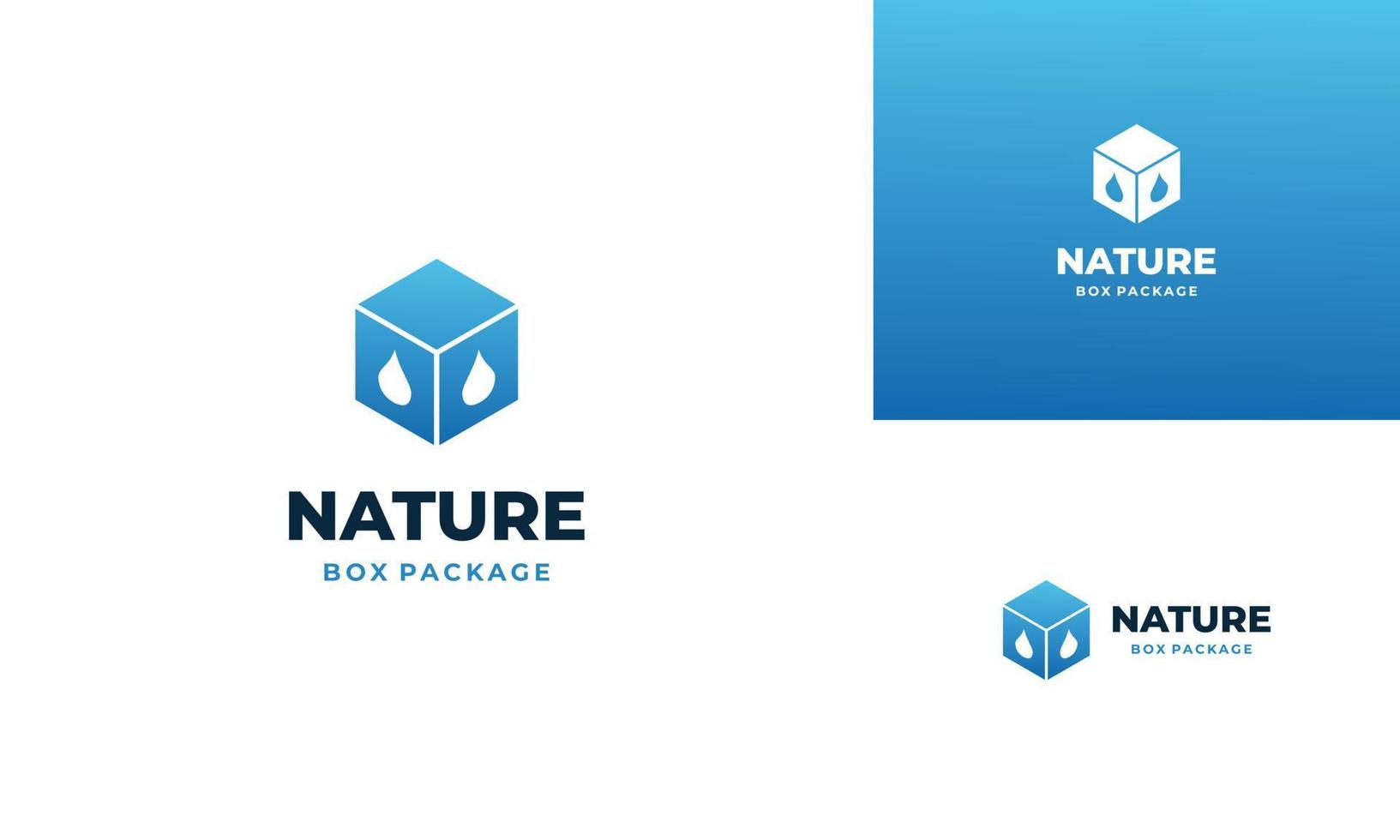 natyre box logo design, box combine with water drop logo design modern concept vector