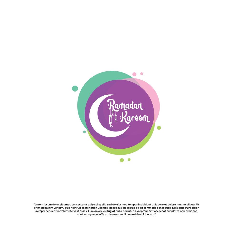 ramadan kareem typography with bubble template vector