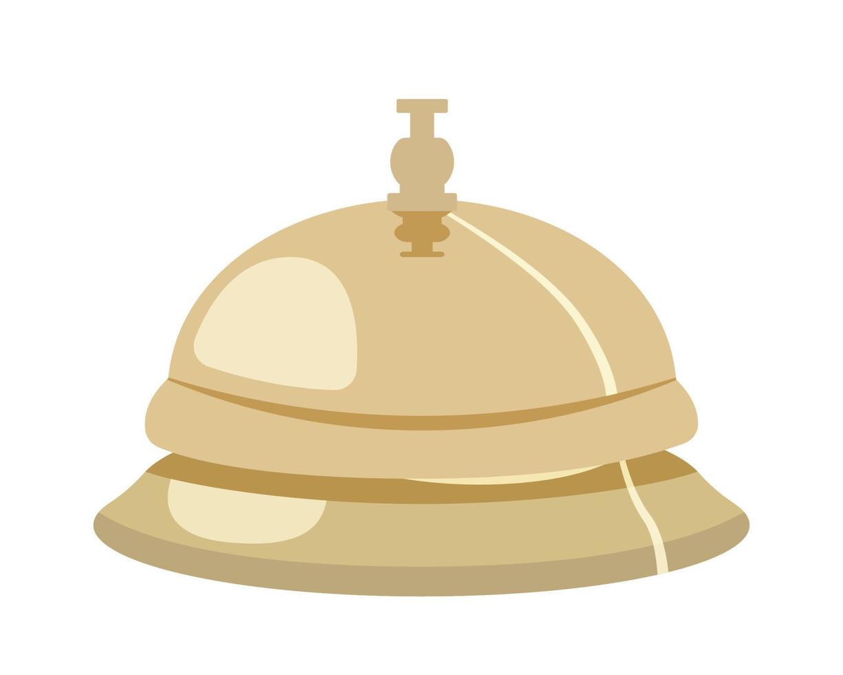 oficina mesa campana ilustración, dorado hotel campana plano diseño vector