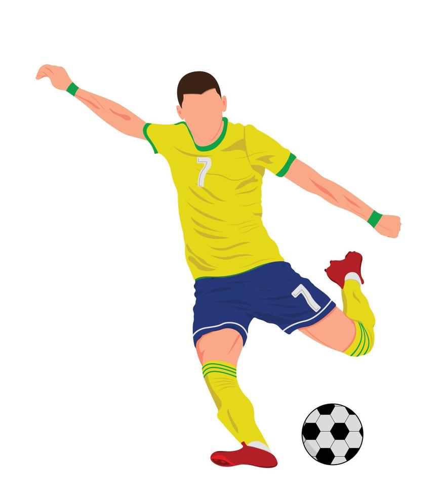 fútbol jugador tiroteo, fútbol americano jugador pateando pelota ilustración vector