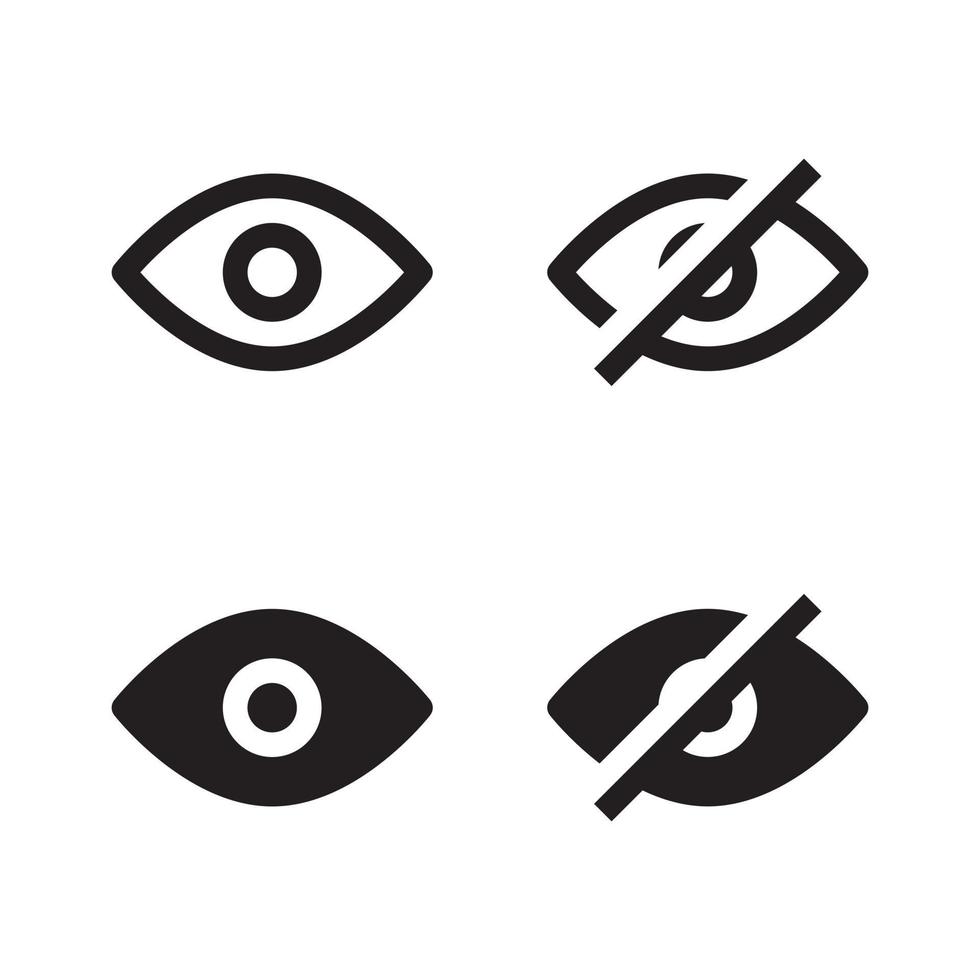 Eye Vector Icons Set Password Eye Vision Illustration Sign Collection eye-vector-icons-set-password-eye-vision-illustration-sign-collection