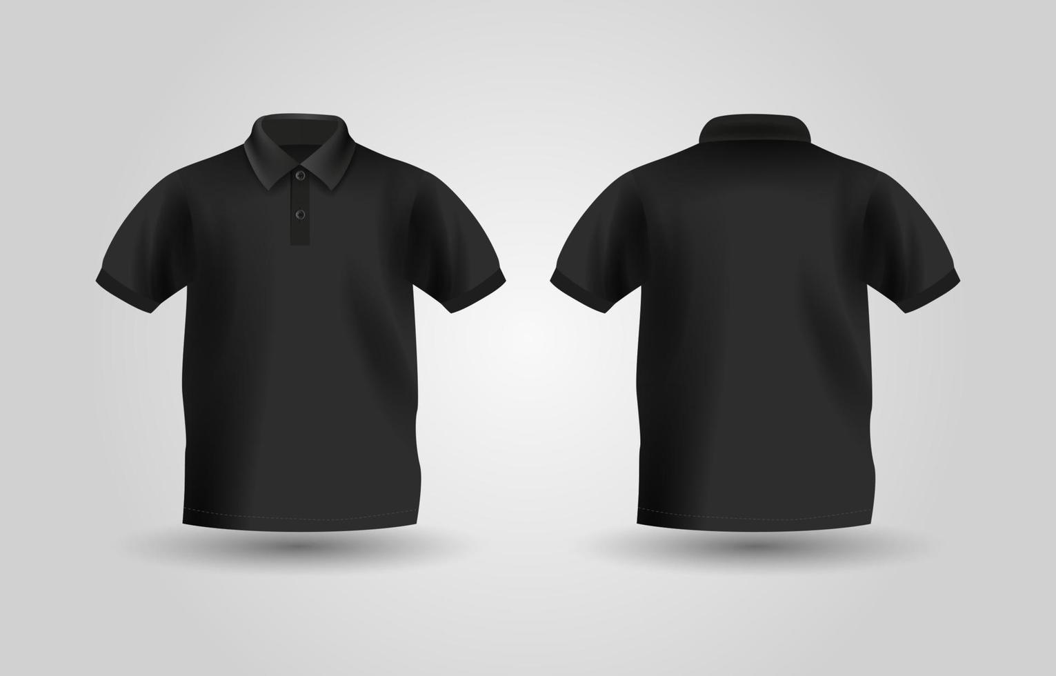 3D Black Polo T-shirt Mock Up vector