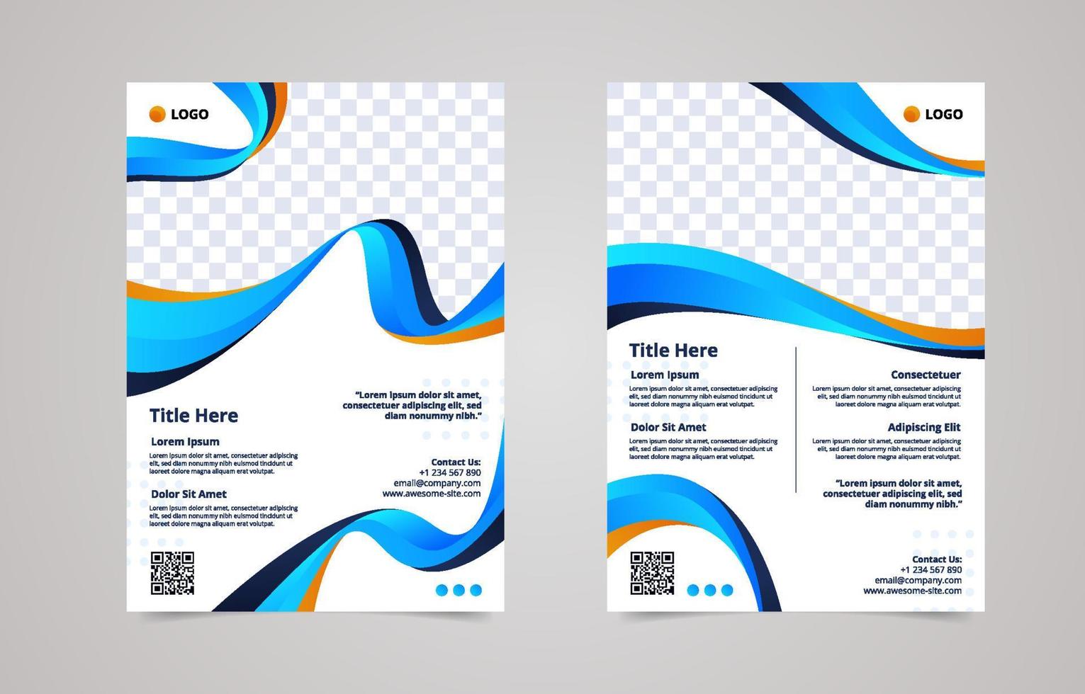 Set of Gradient Flyer Template vector