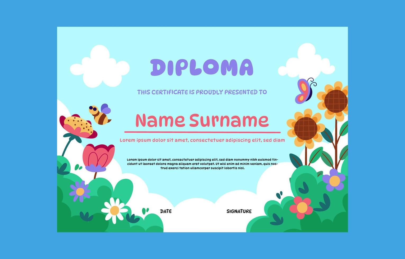 Fun Certificate for Children vector