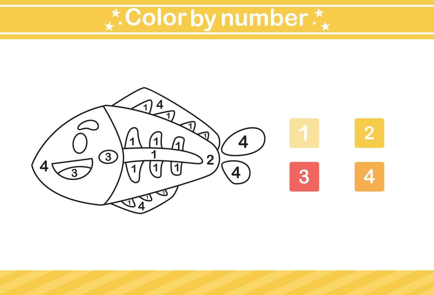 colorear por número de animales lindos. juego educativo adecuado para niños y preescolar vector