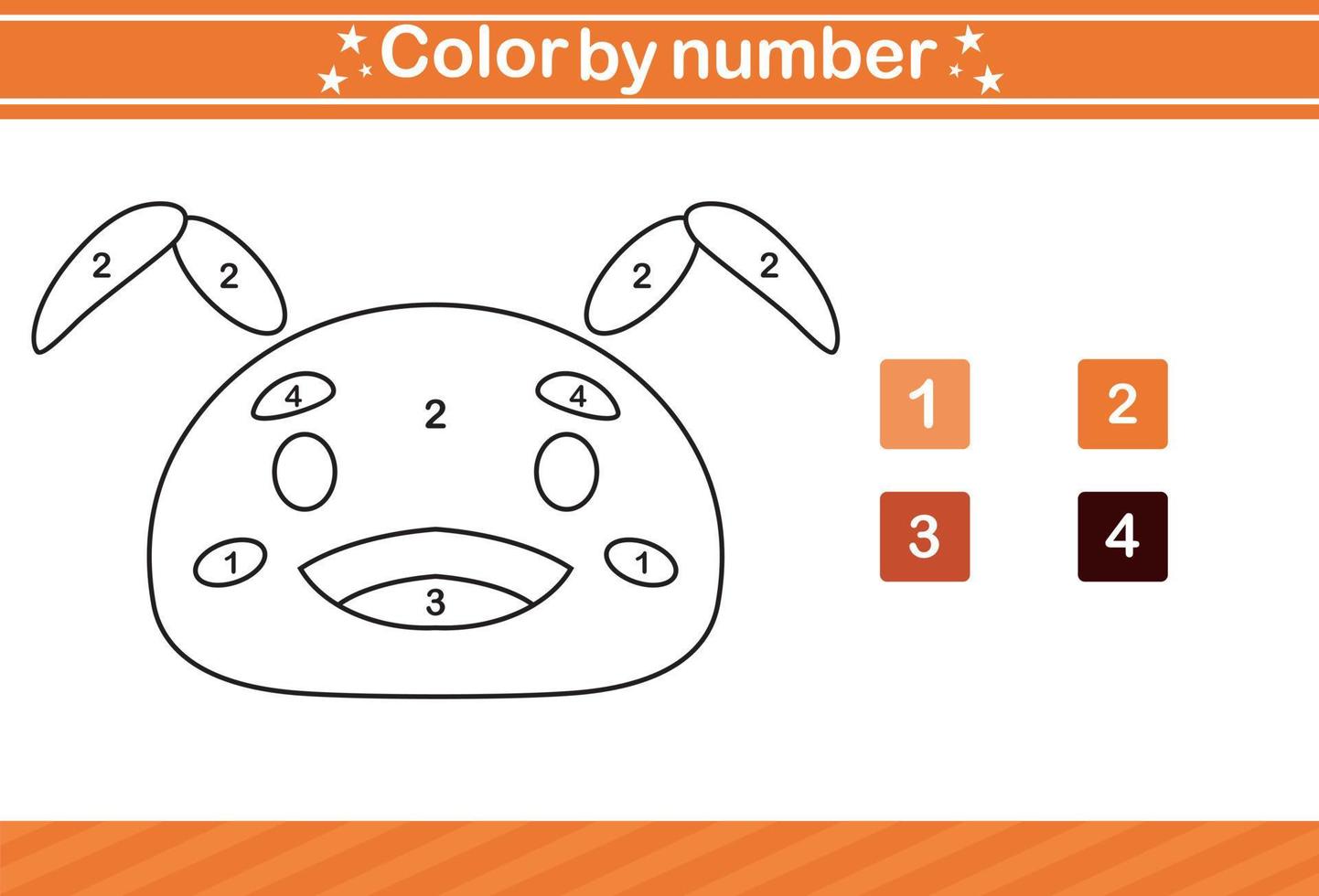 color by number of cute insect Educational game suitable for kids and preschool vector