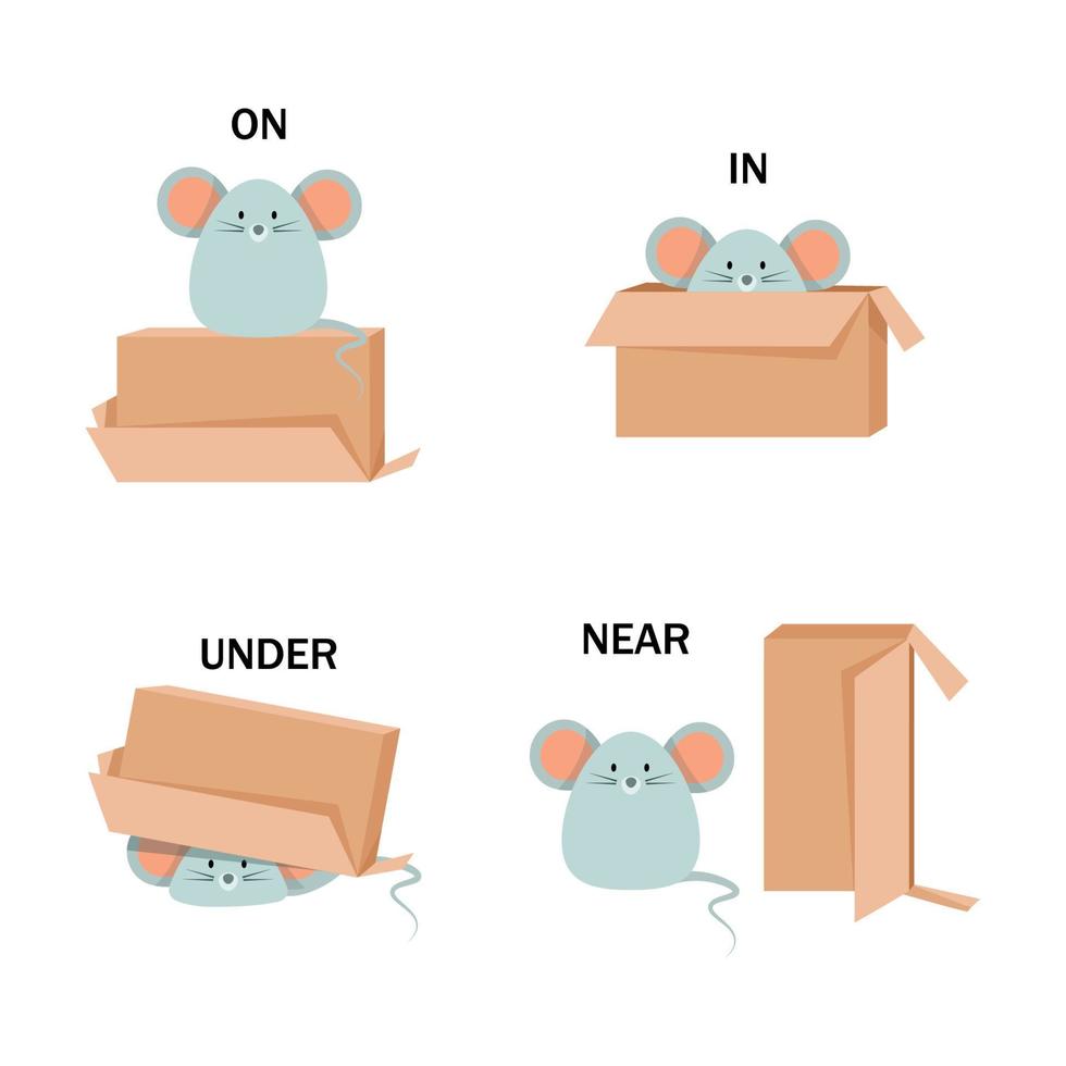 Little gray mouse with a box vector