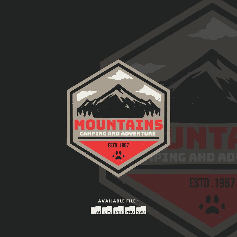 Camping Badge Logo Design Template vector