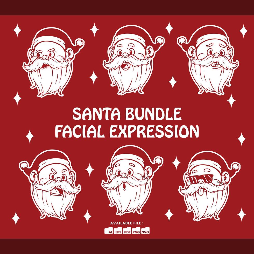 Papa Noel haz facial expresión vector