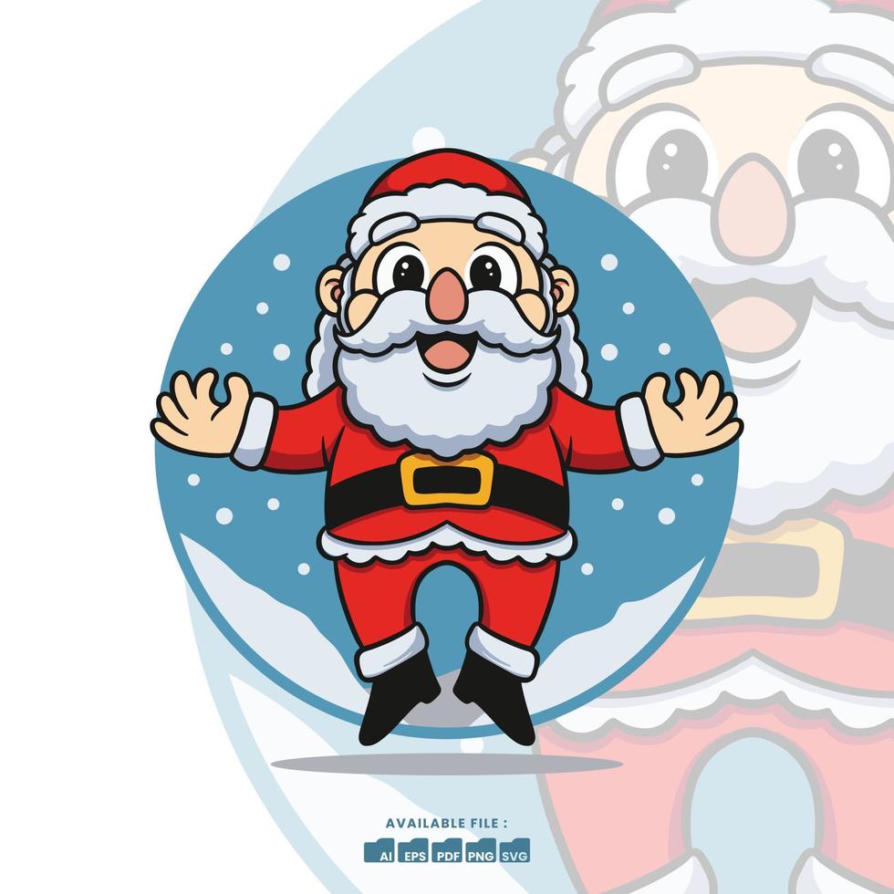 linda Navidad Papa Noel cláusula dibujos animados colección vector