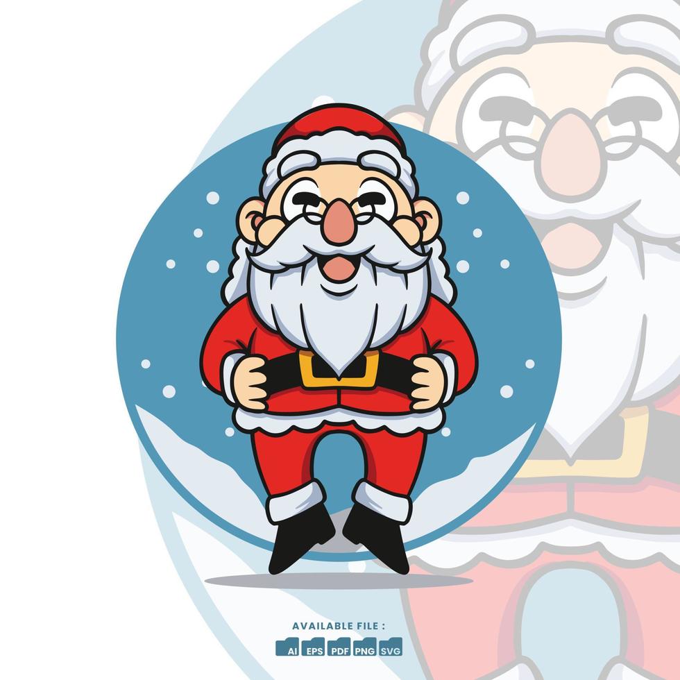 cute christmas santa clause cartoon collection vector