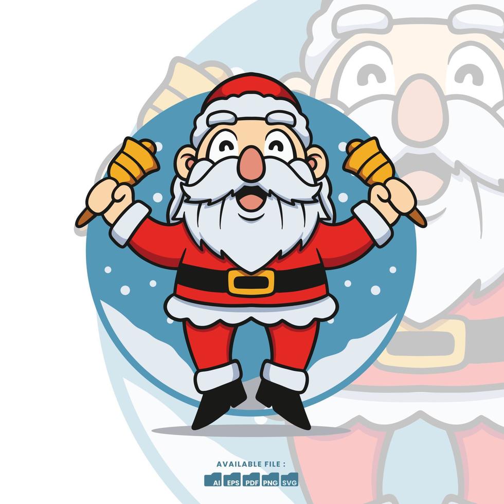 cute christmas santa clause cartoon collection vector