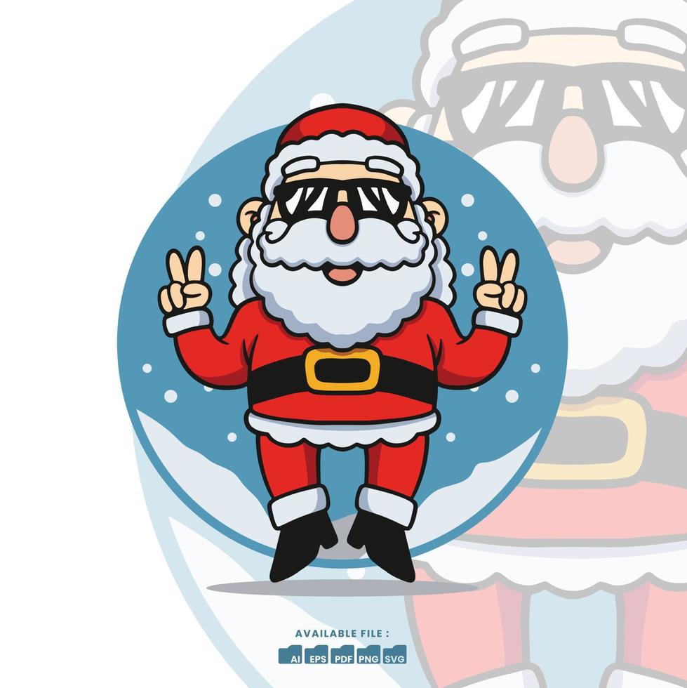 cute christmas santa clause cartoon collection vector