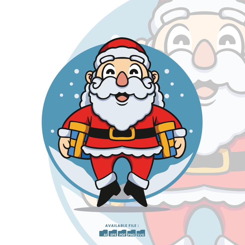 cute christmas santa clause cartoon collection vector