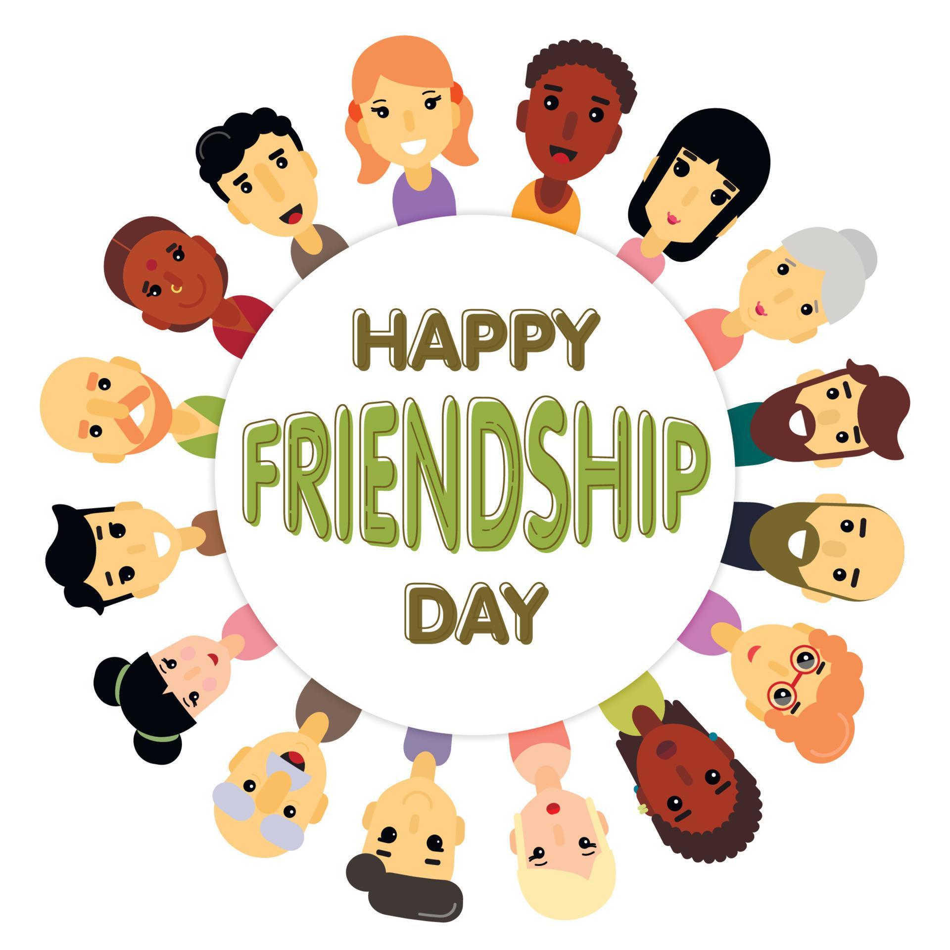 The circle of friends of different genders and nationalities as a